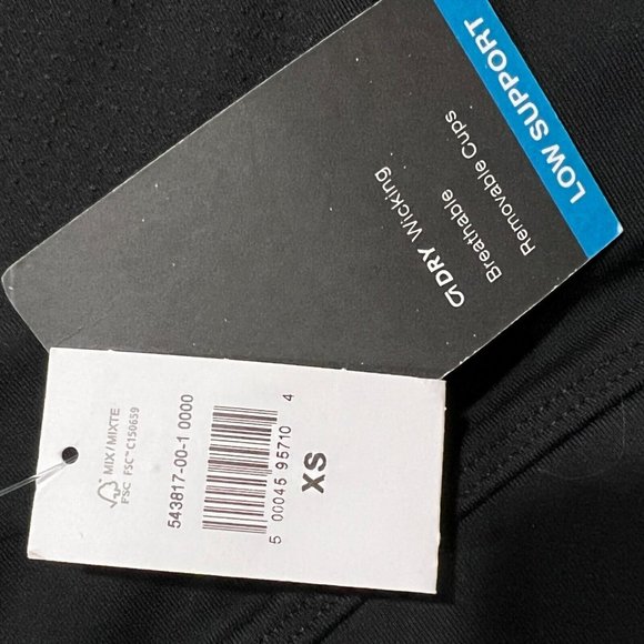 NWT GAP Fit T-Back Sports Bra Sz XS Black Pullover - Picture 5 of 8